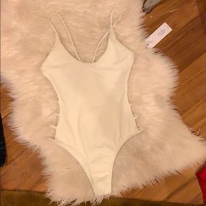 White one-piece swimsuit
